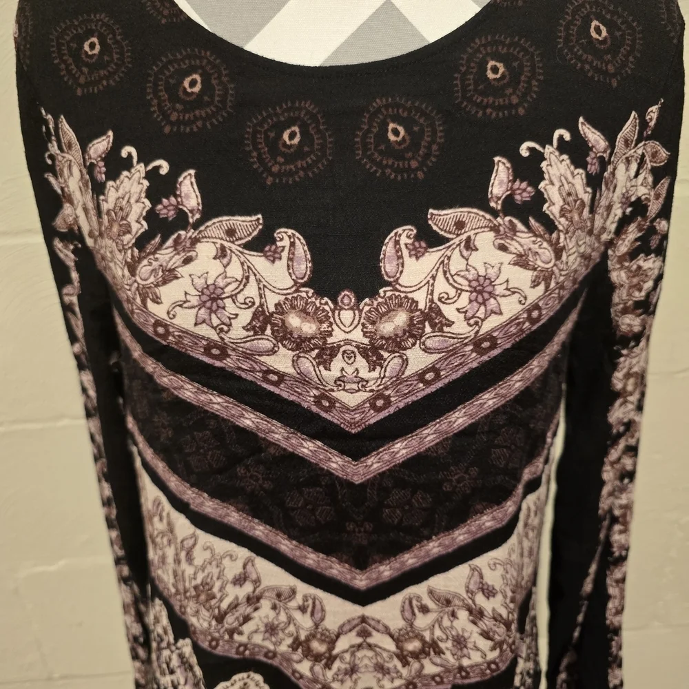 Free People Smooth Talker Tunic Dress Boho Open Back Pockets Women’s Large.